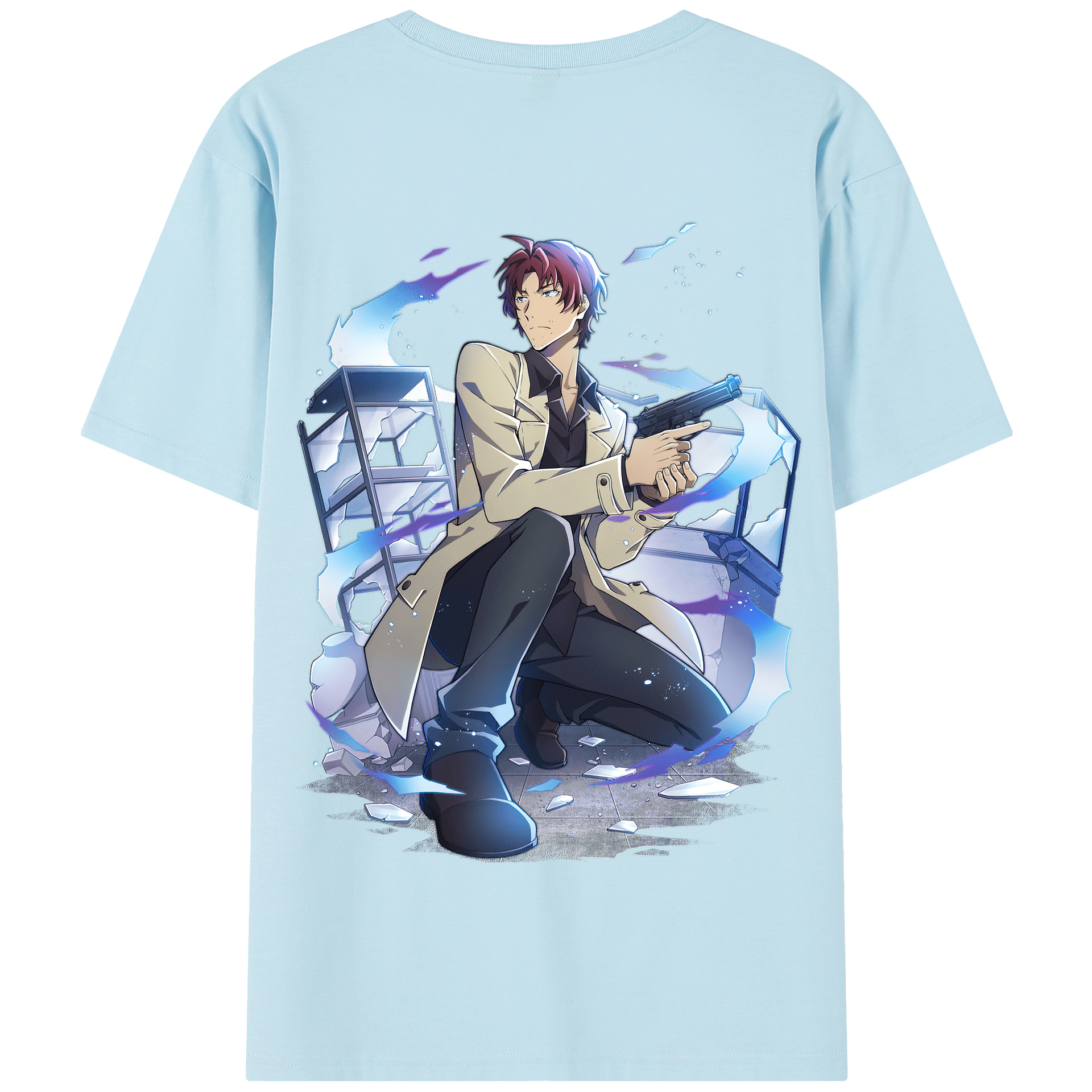 （画像用） 文豪ストレイドッグス Bungo Stray Dogs 綿100％半袖Tシャツ（背面プリント）